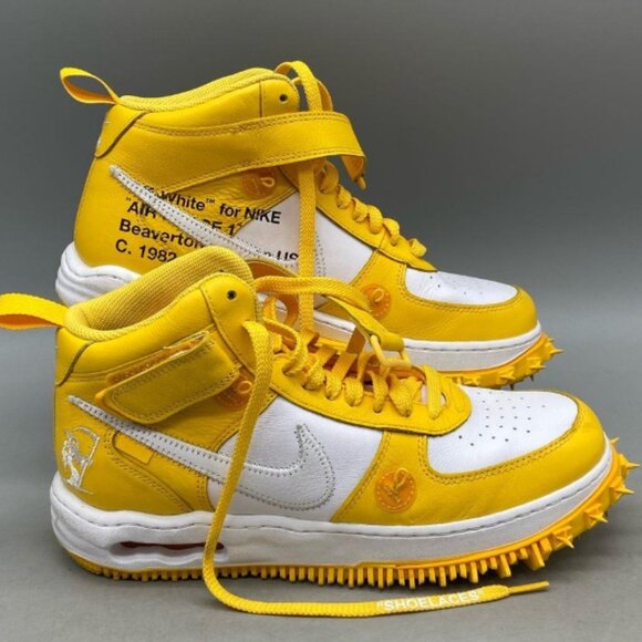 Authentic Nike X Off-white Men\'s Air Force 1 Mid Sp Varsity Maize Sneakers Sz 9 main image 6